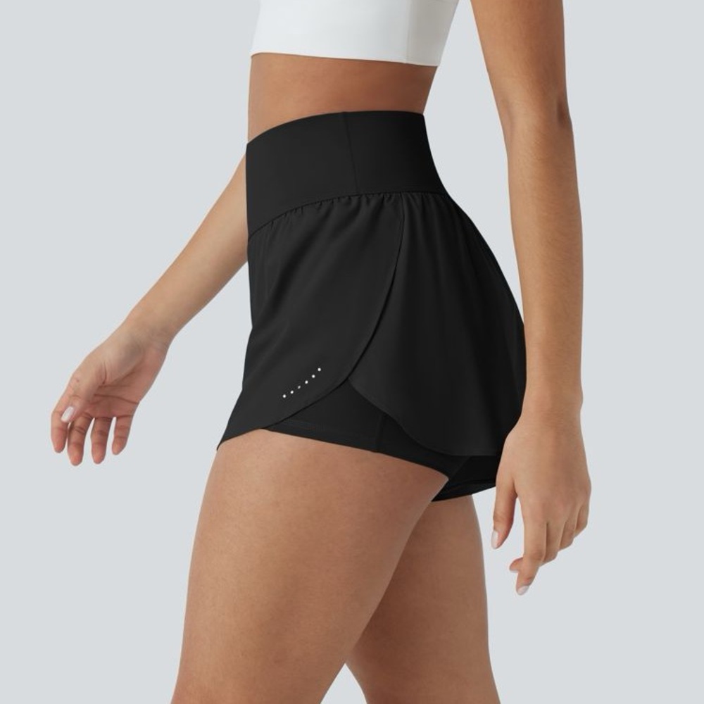 HALARA SoftlyZero High Waisted 2-in-1 Running Shorts Black Size Small Like New